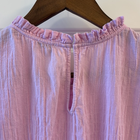 J.Crew Women's Purple Pink Flutter Sleeve Fit & Flare Gauze Cotton Dress Medium - Picture 5 of 12